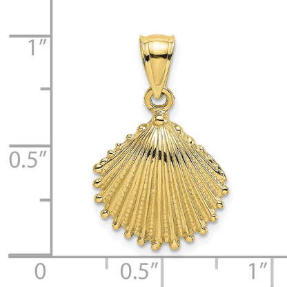 10K Yellow Gold 10K Textured Scallop Shell Charm