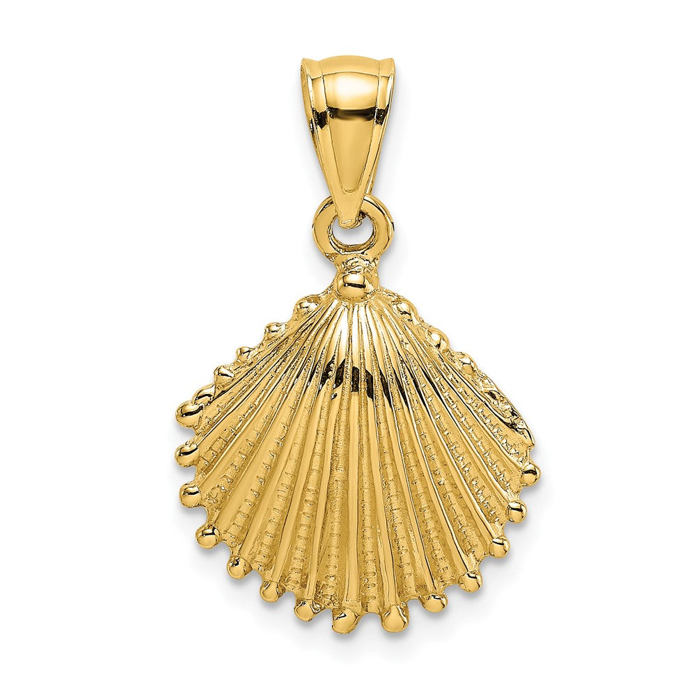 10K Yellow Gold 10K Textured Scallop Shell Charm