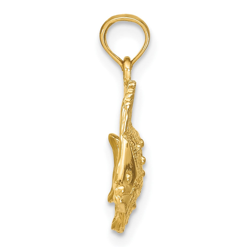 10K Yellow Gold 10K Polished Engraved Fish Charm