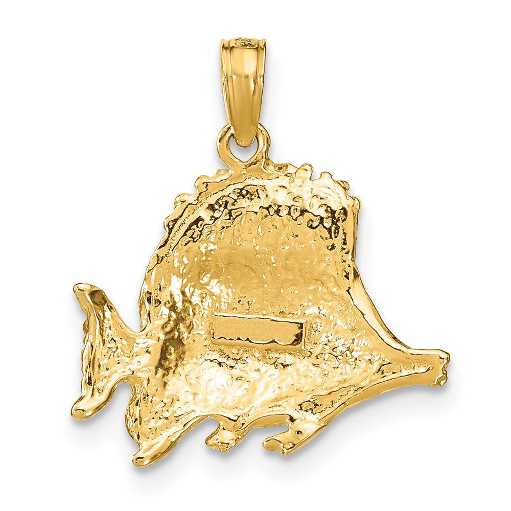10K Yellow Gold 10K Polished Engraved Fish Charm