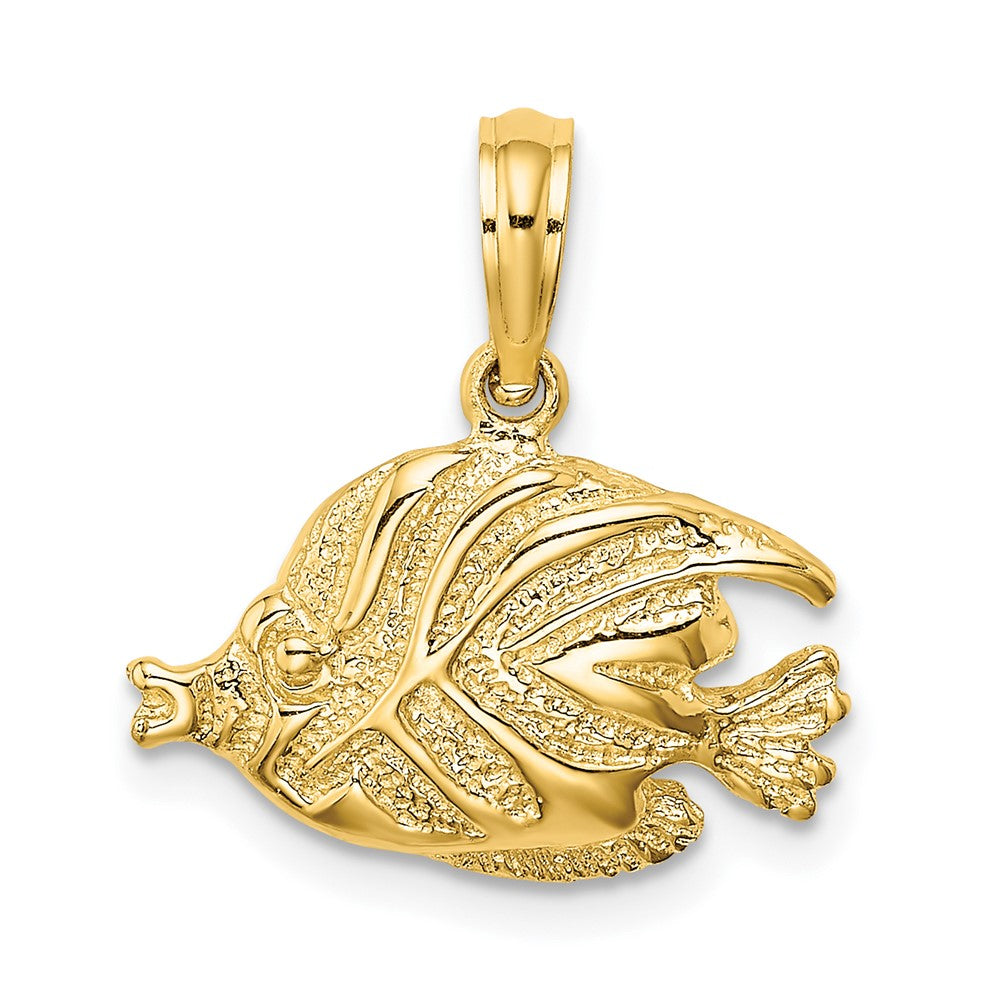10K Yellow Gold 10K Polished Engraved Fish Charm