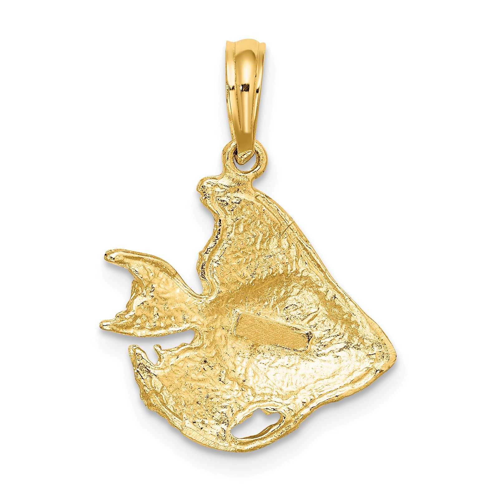 10K Yellow Gold 10K Textured Fish Charm