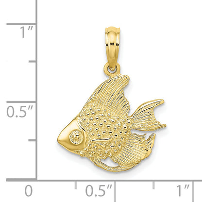 10K Yellow Gold 10K Textured Fish Charm
