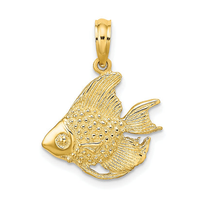 10K Yellow Gold 10K Textured Fish Charm