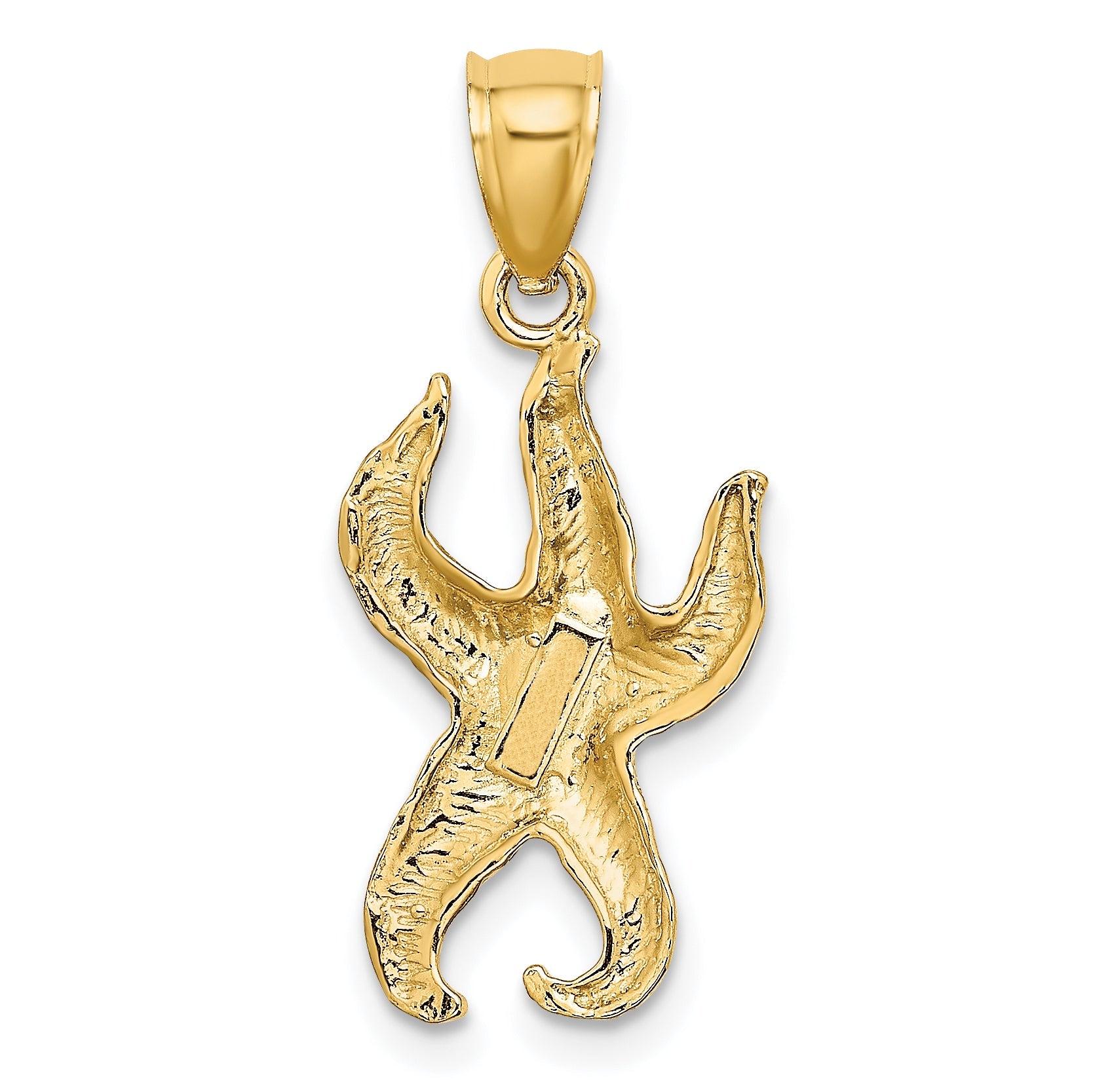 10K Yellow Gold 10K Textured Starfish Charm
