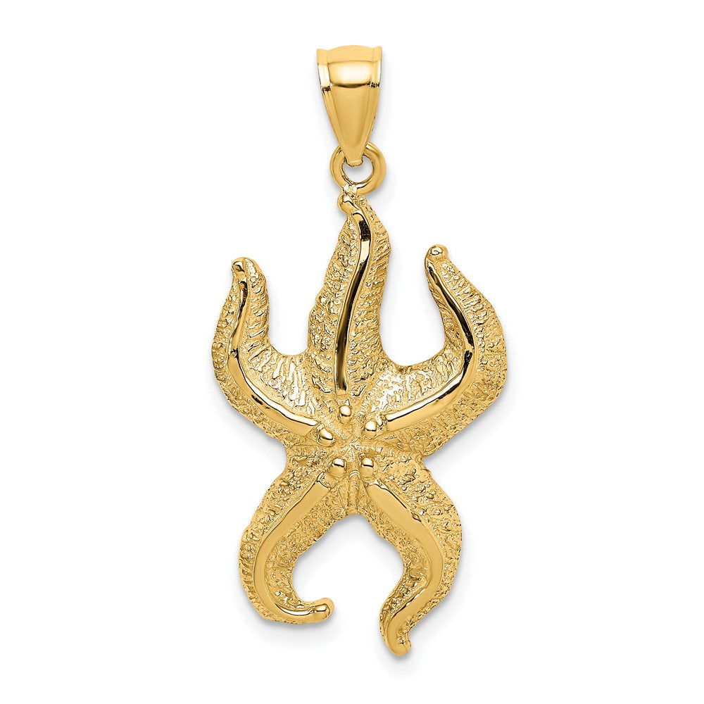 10K Yellow Gold 10K Textured Starfish Charm