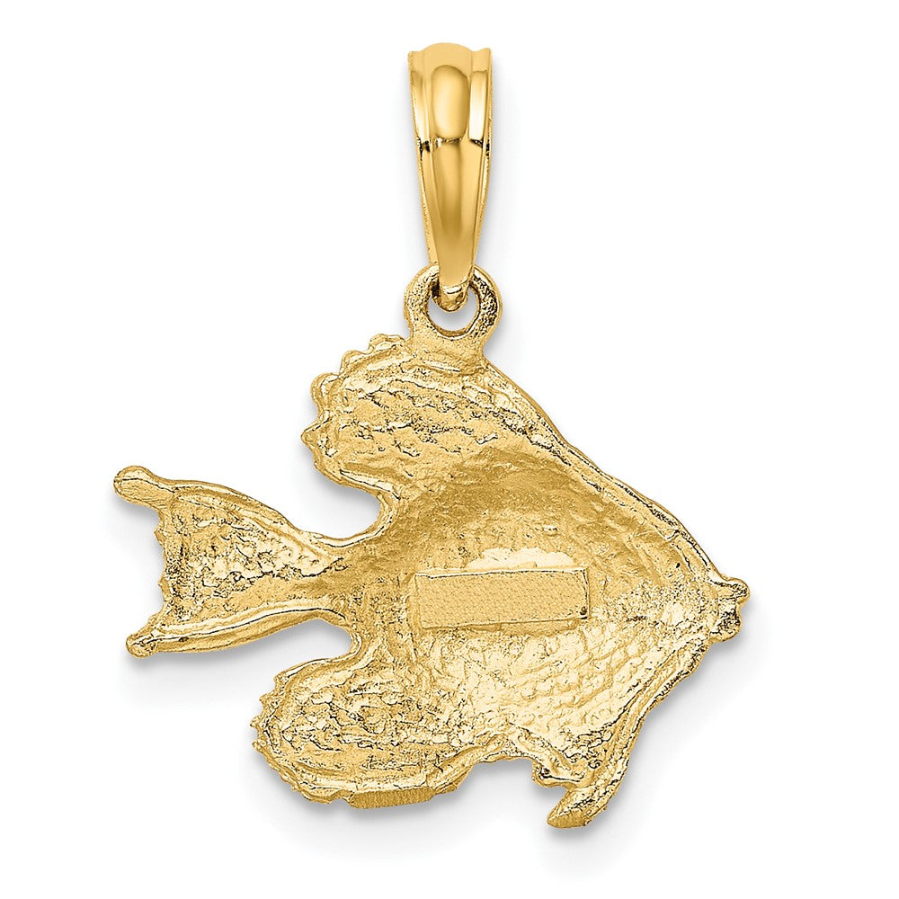 10K Yellow Gold 10K Polished Engraved Fish Charm