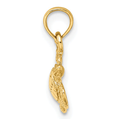 10K Yellow Gold 10K Textured Sea Turtle Charm
