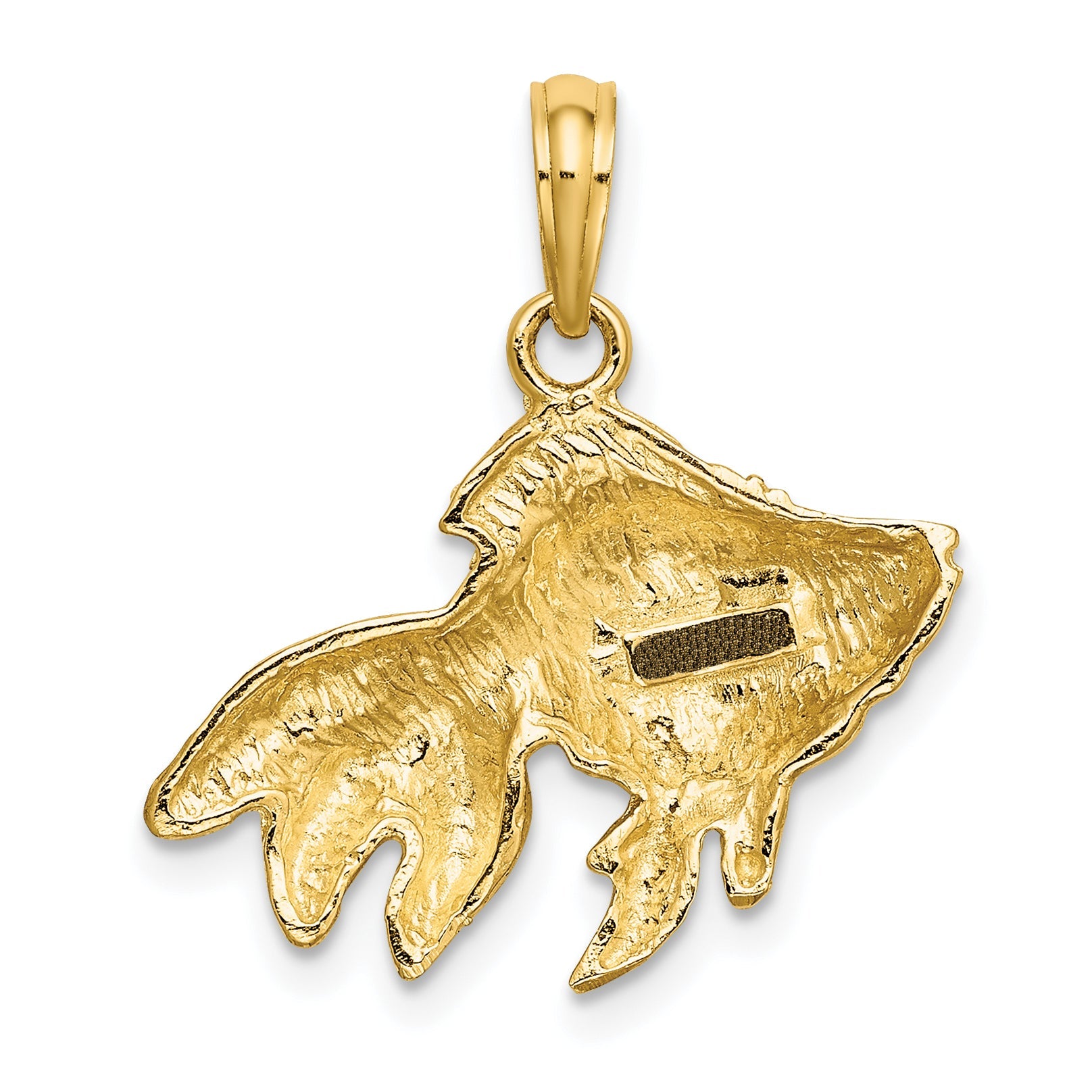 10K Yellow Gold Textured Angel Fish Charm