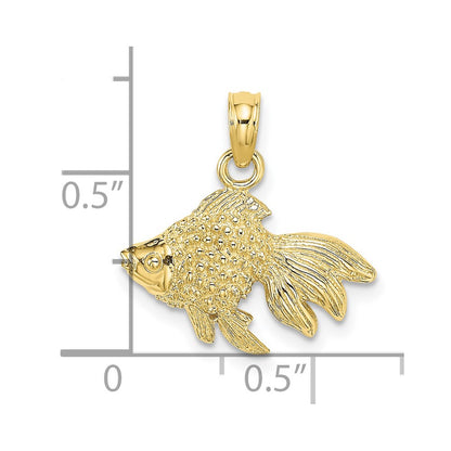 10K Yellow Gold 10K 2-D Textured Fish Charm