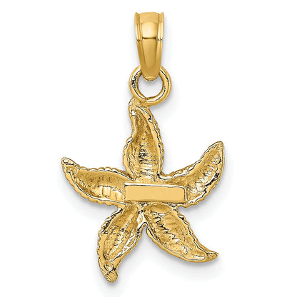 10K Yellow Gold 10K Textured Starfish Charm