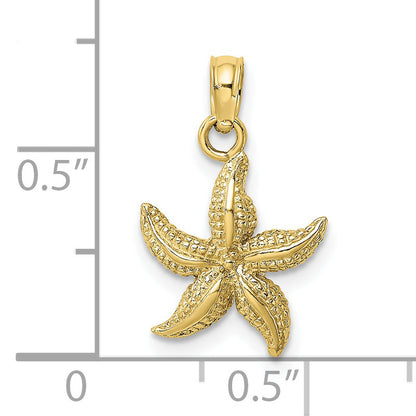 10K Yellow Gold 10K Textured Starfish Charm