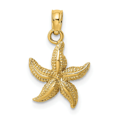 10K Yellow Gold 10K Textured Starfish Charm
