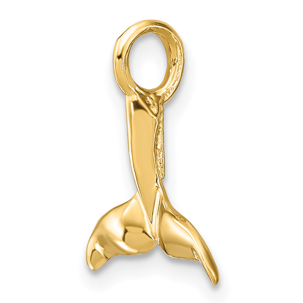 10K Yellow Gold 10K 3-D Polished Whale Tail Charm