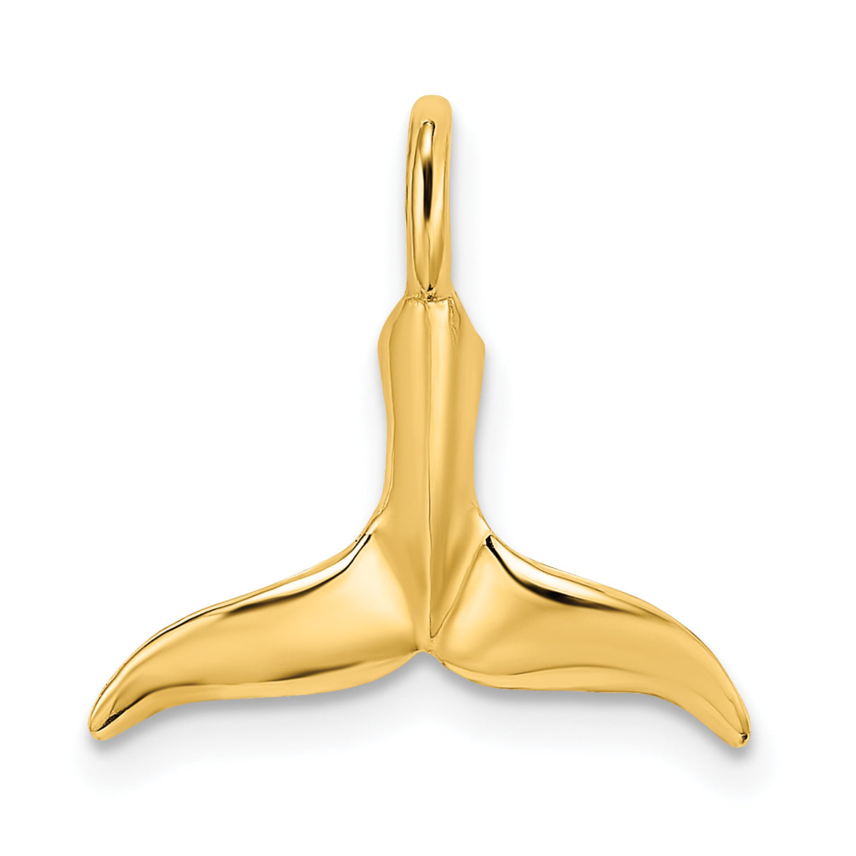 10K Yellow Gold 10K 3-D Polished Whale Tail Charm
