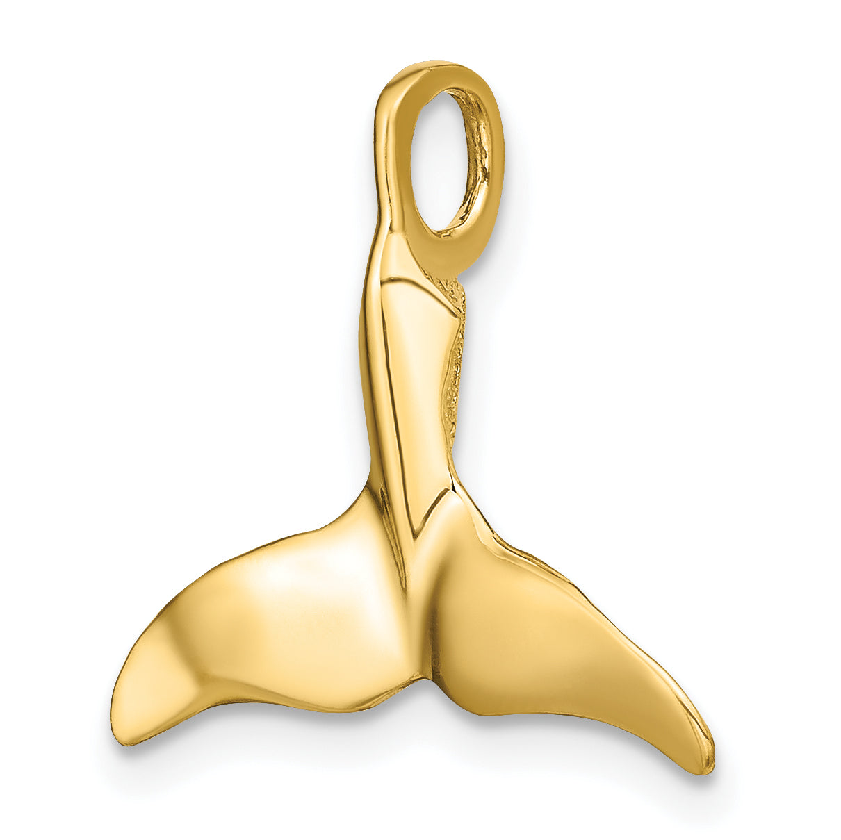 10K Yellow Gold 10K 3-D Polished Whale Tail Charm