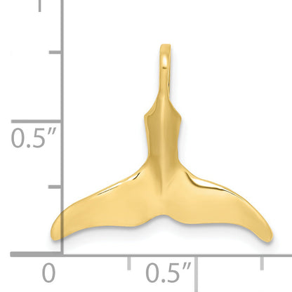 10K Yellow Gold 10K 3-D Polished Whale Tail Charm