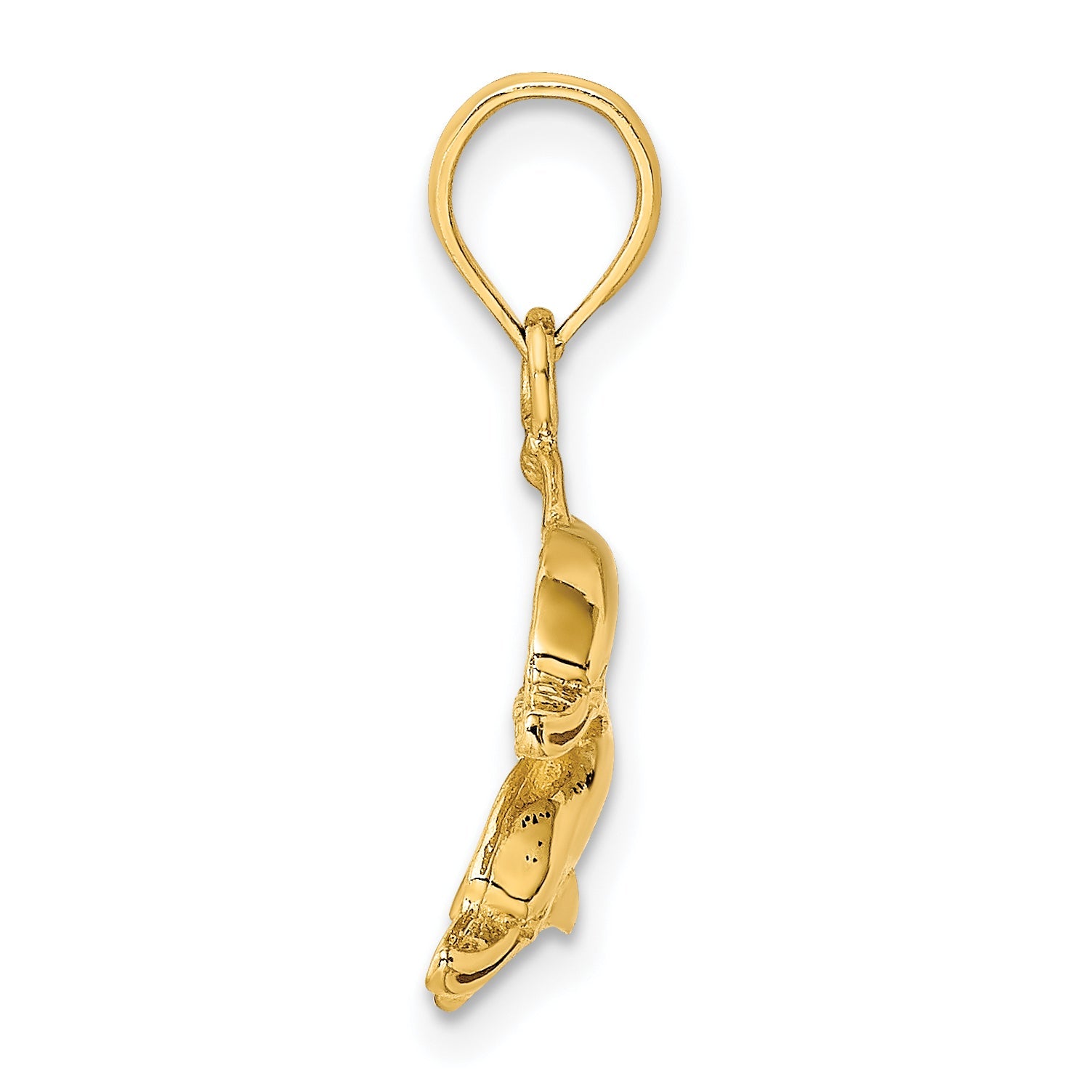10K Yellow Gold 10K 2-D Polished /Engraved Dolphins Charm