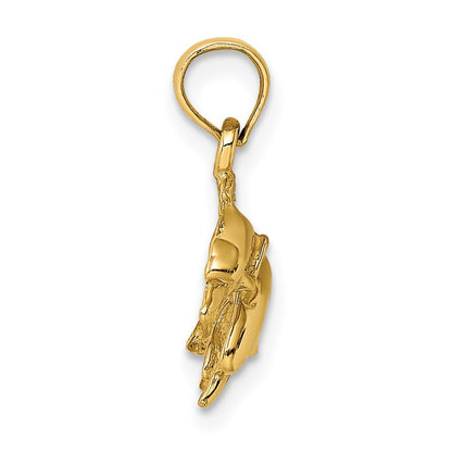 10K Yellow Gold 10K Polished Double Dolphins Jumping Charm