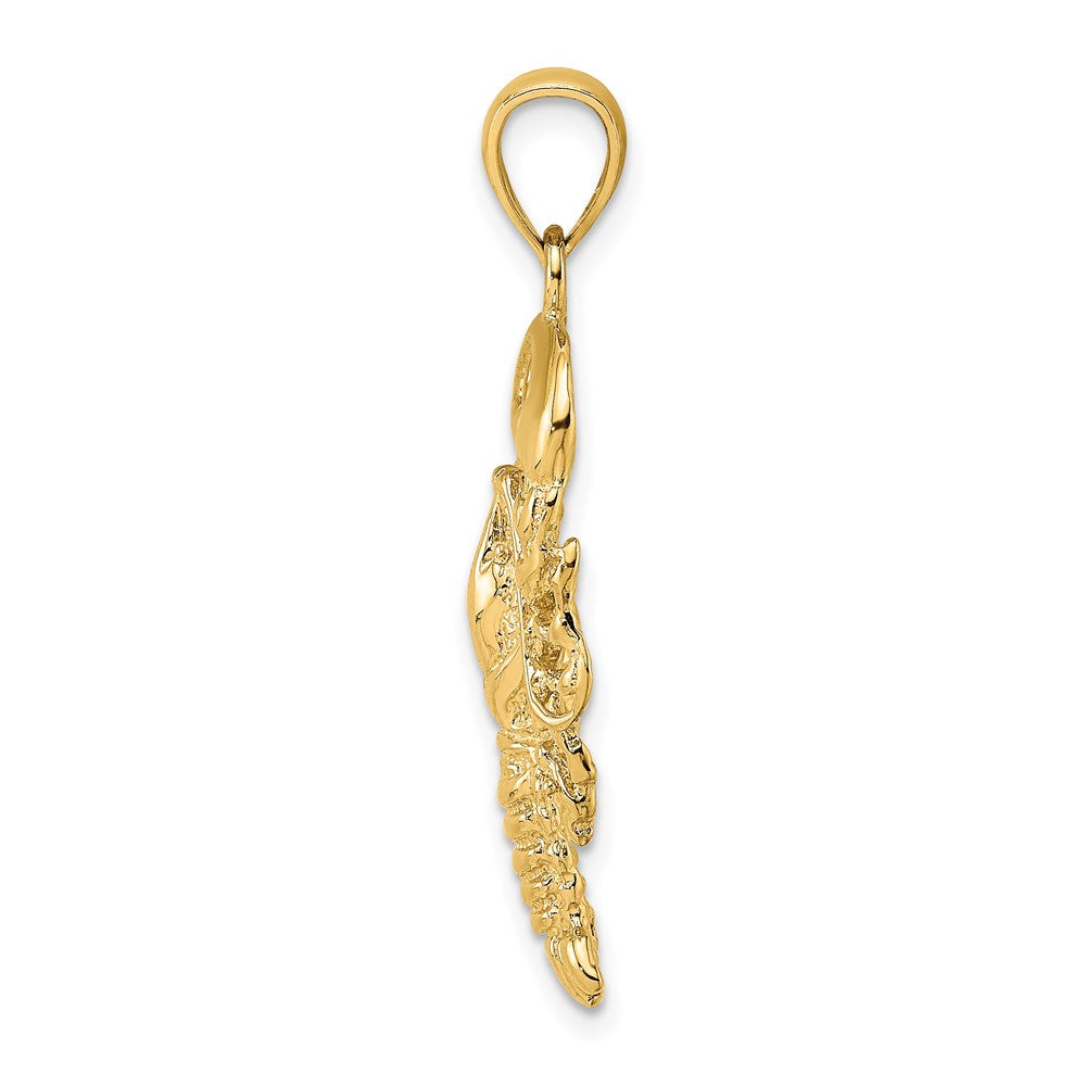 10K Yellow Gold 10K 2-D Textured Maine Lobster Charm