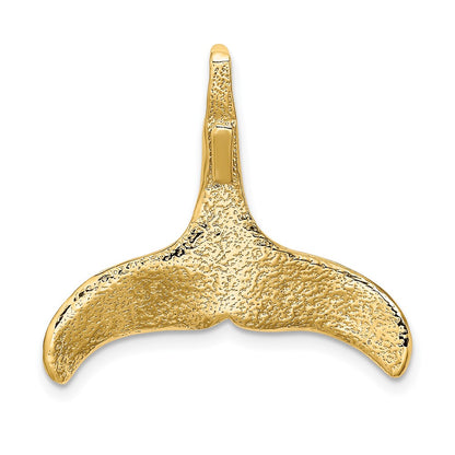 10K Yellow Gold 10K 3-D Polished/Textured Whale Tail Charm