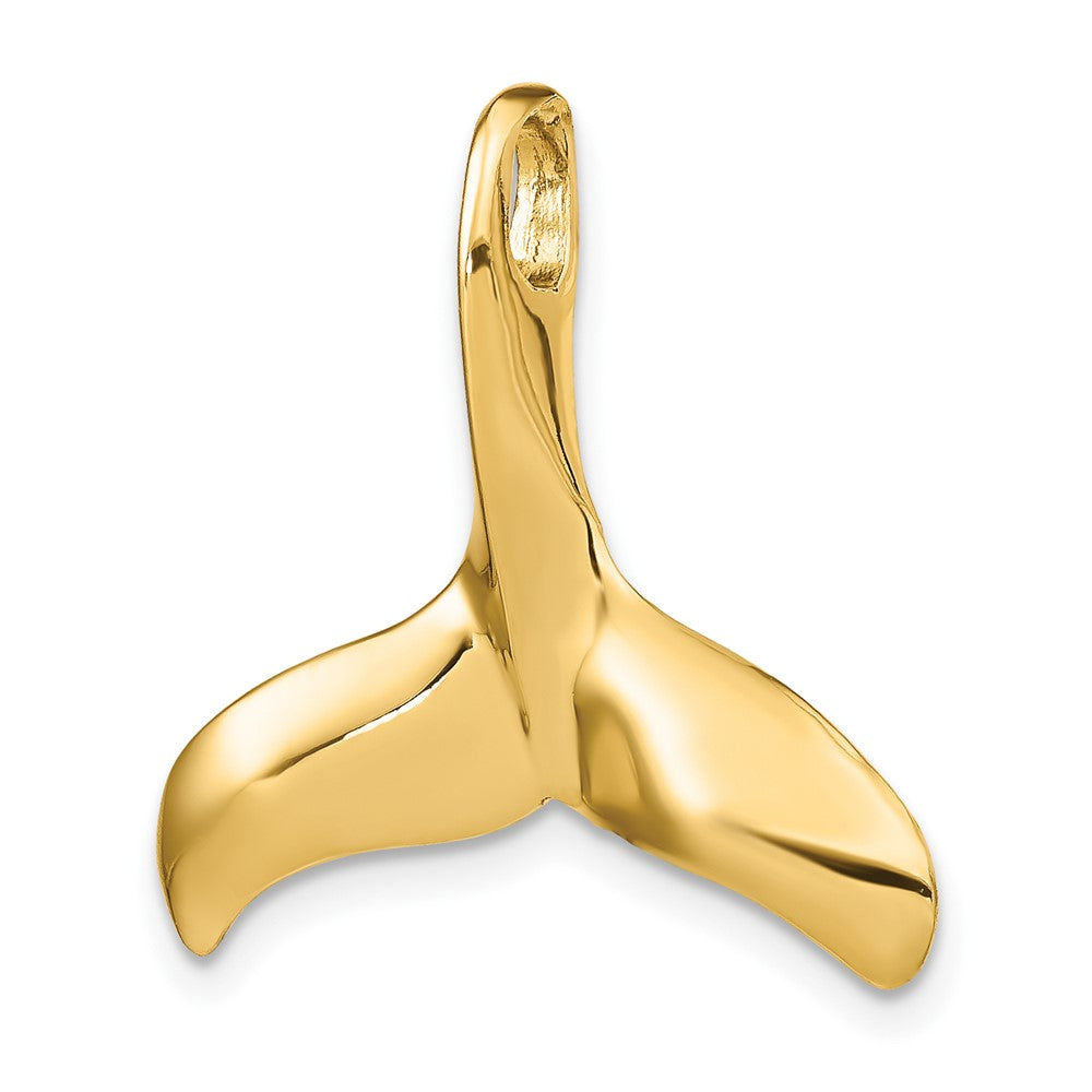 10K Yellow Gold 10K 3-D Polished/Textured Whale Tail Charm