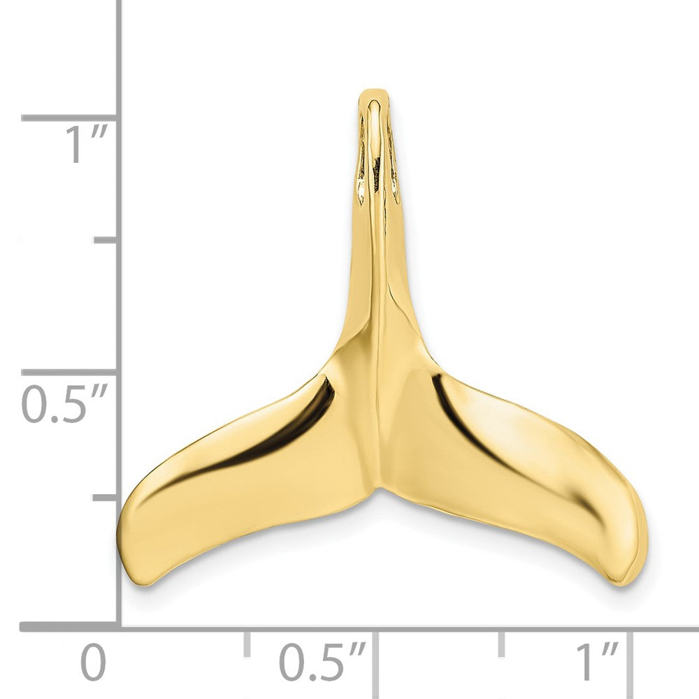 10K Yellow Gold 10K 3-D Polished/Textured Whale Tail Charm