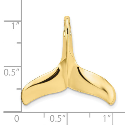 10K Yellow Gold 10K 3-D Polished/Textured Whale Tail Charm