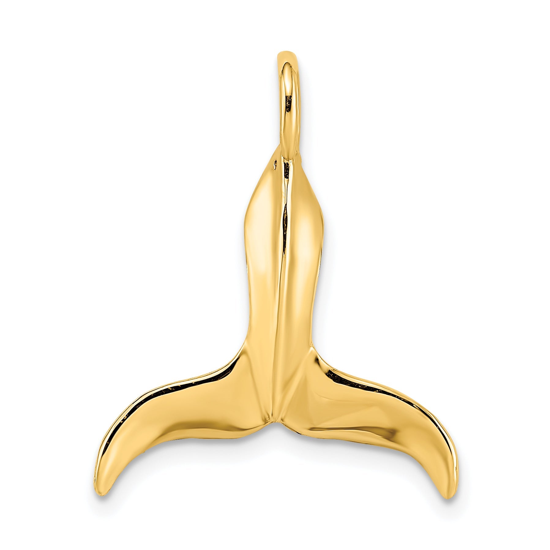 10K Yellow Gold 10K 3-D Polished Whale Tail Charm