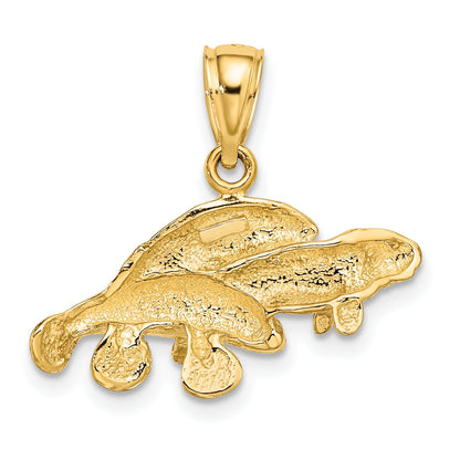 10K Yellow Gold 10K Polished Triple Manatee Charm