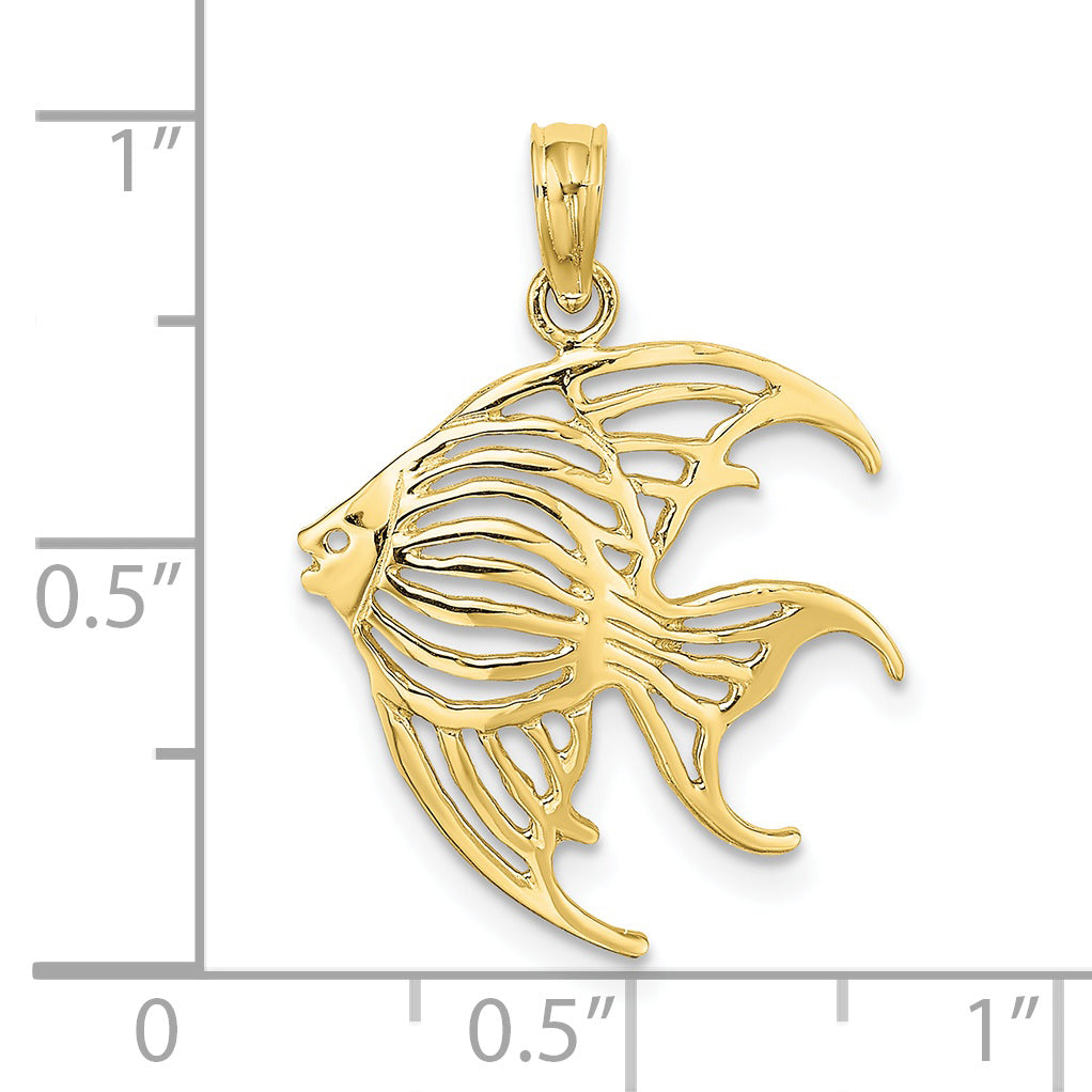 10K Yellow Gold 10K Cut-Out Angelfish Charm