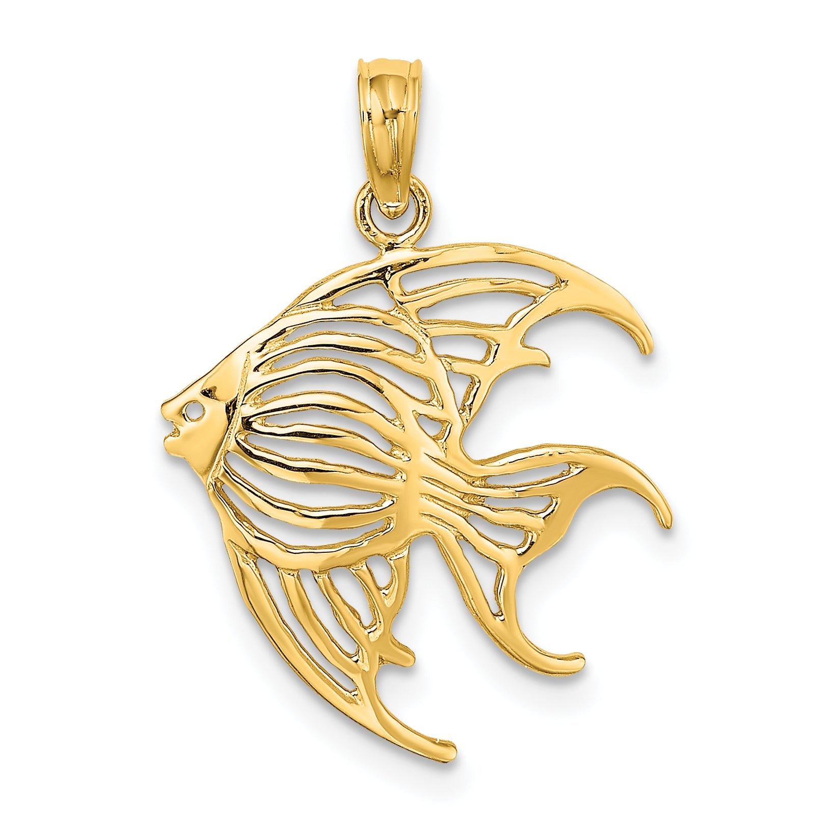 10K Yellow Gold 10K Cut-Out Angelfish Charm