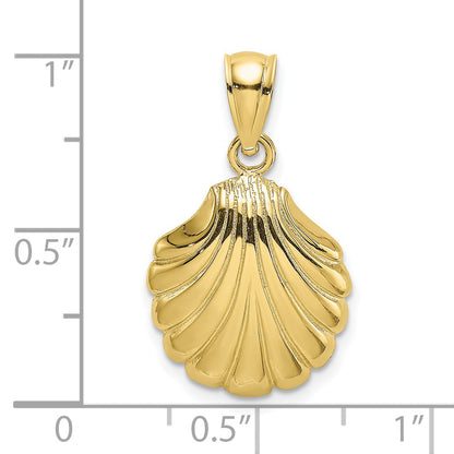 10K Yellow Gold 10K Polished 2-D Scallop Shell Charm