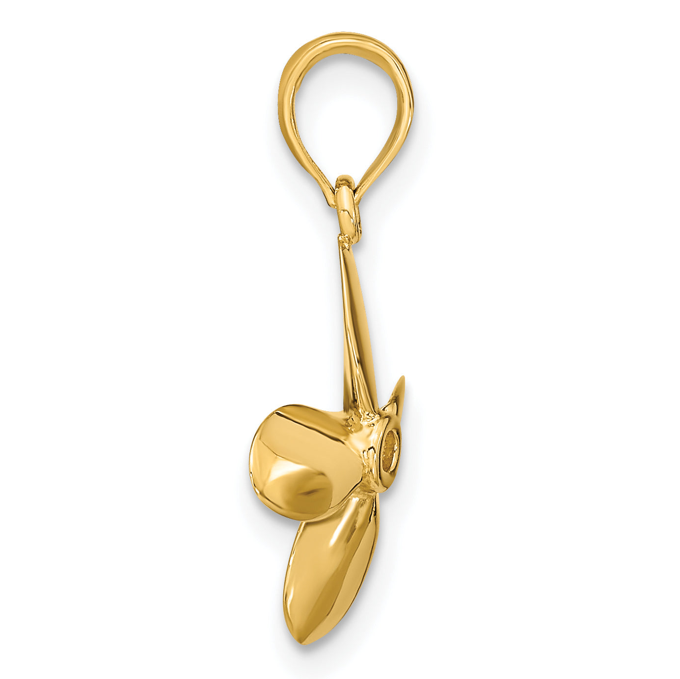 10K Yellow Gold 10K 3-D W/ 4 Blades Propeller Charm