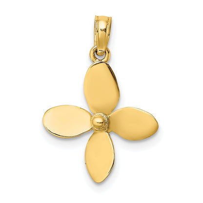 10K Yellow Gold 10K 3-D W/ 4 Blades Propeller Charm