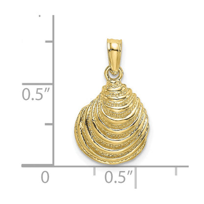 10K Yellow Gold 10K Clam Shell Charm