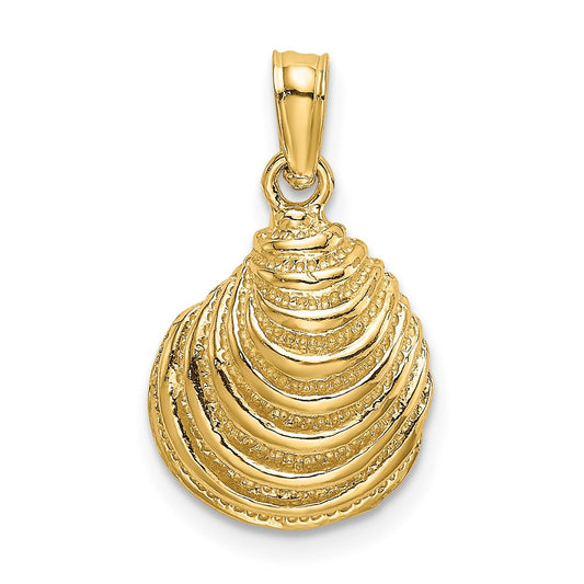10K Yellow Gold 10K Clam Shell Charm