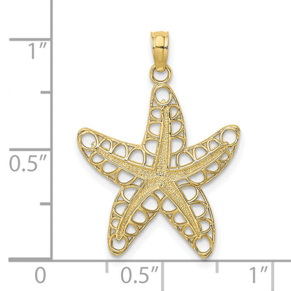 10K Yellow Gold 10K Cut-Out Starfish Charm