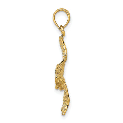 10K Yellow Gold 10K 3-D Pelican Flying Charm