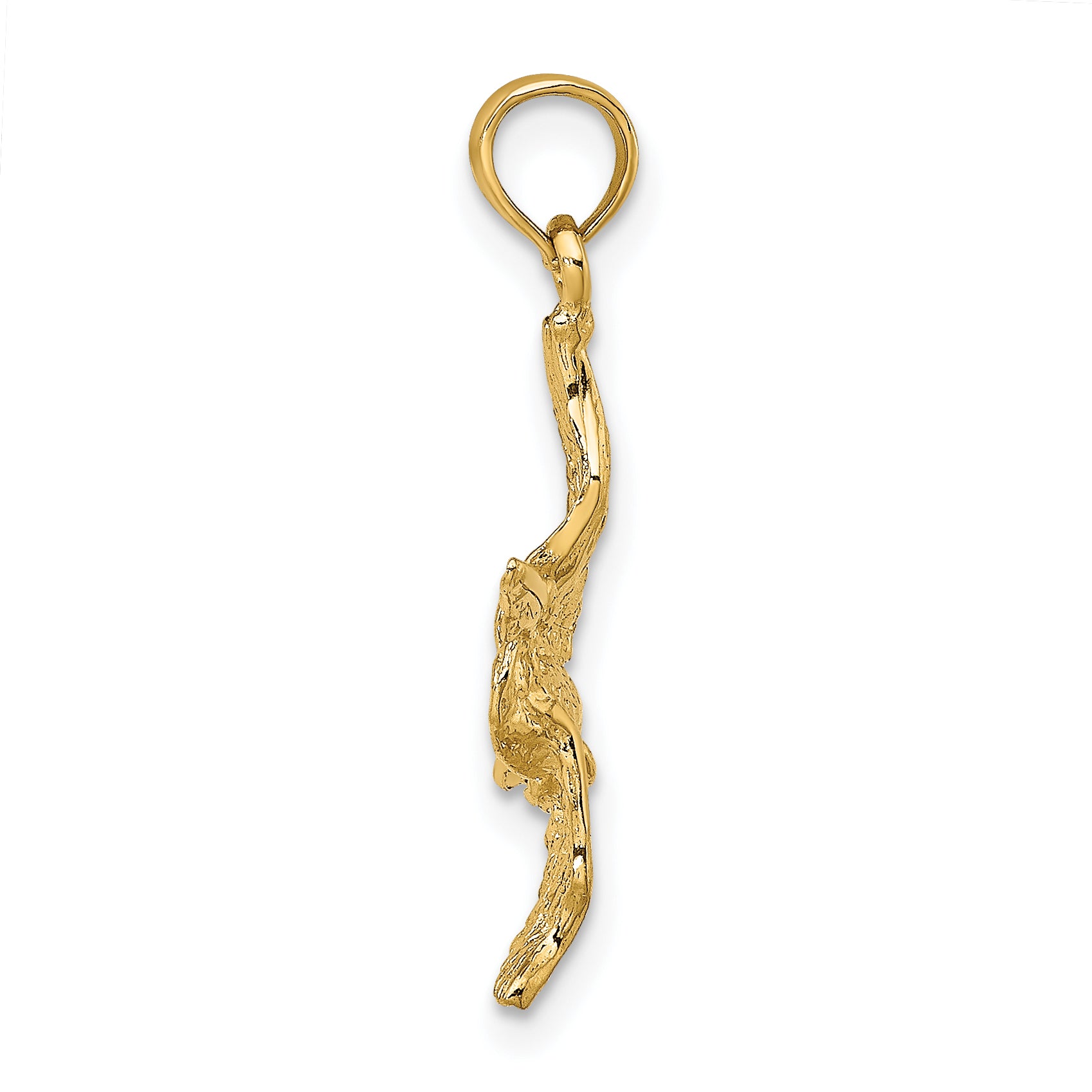 10K Yellow Gold 10K 3-D Pelican Flying Charm