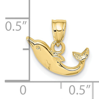 10K Yellow Gold 10K Polished Mini Dolphin Charm