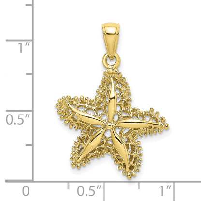 10K Yellow Gold Starfish Filigree Charm