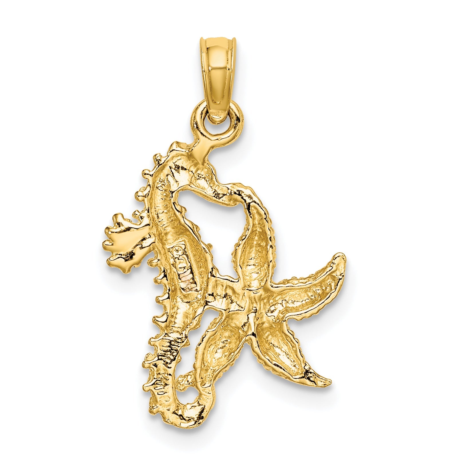 10K Yellow Gold 10K Starfish And Seahorse Charm