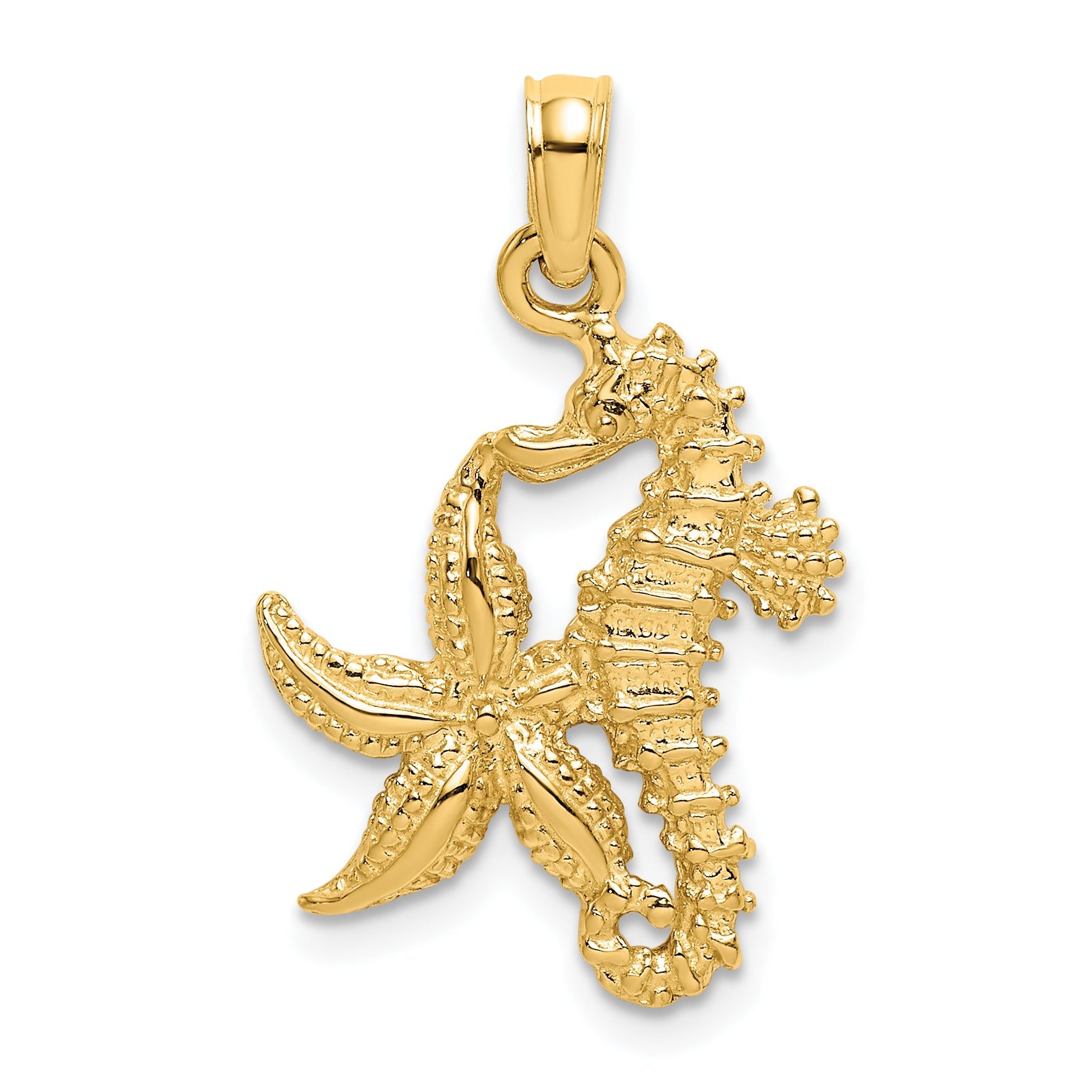 10K Yellow Gold 10K Starfish And Seahorse Charm