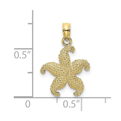 10K Yellow Gold 10K Puffed Starfish Charm