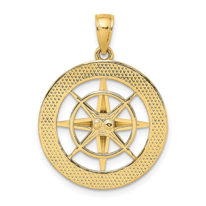 10K Yellow Gold 10K Nautical Compass Charm