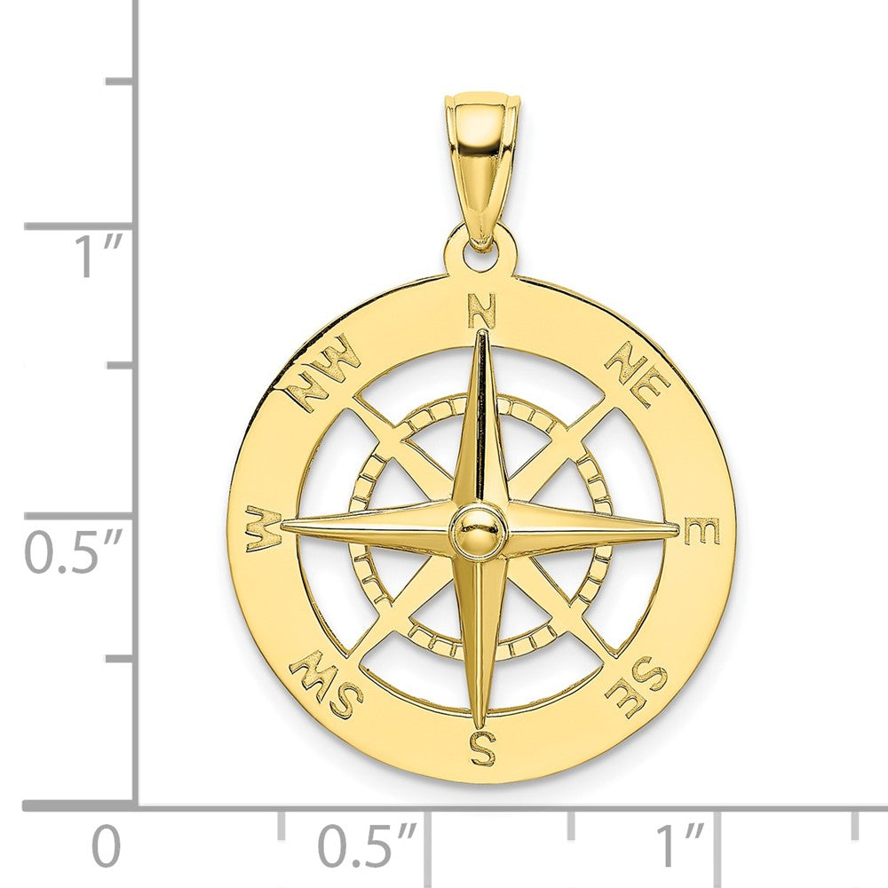 10K Yellow Gold 10K Nautical Compass Charm