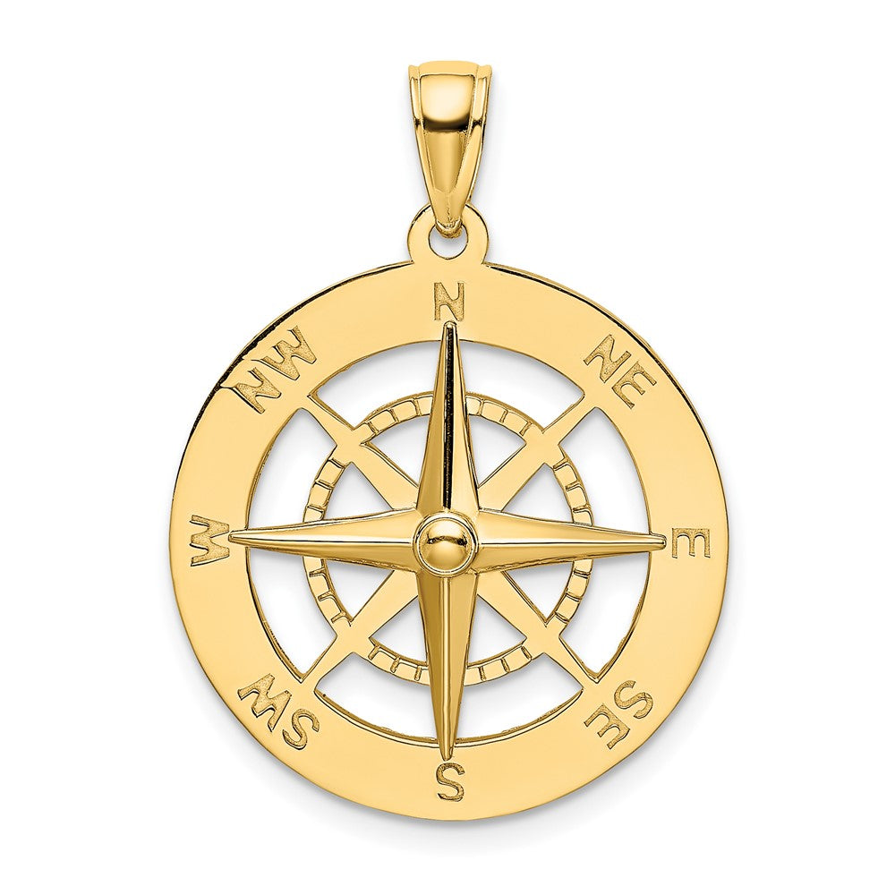 10K Yellow Gold 10K Nautical Compass Charm