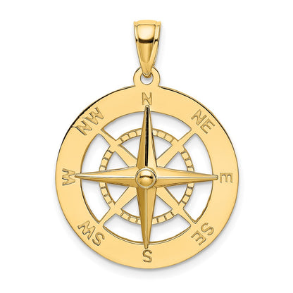 10K Yellow Gold 10K Nautical Compass Charm