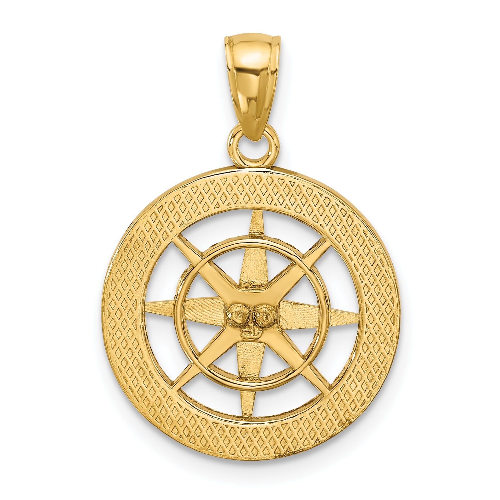 10K Yellow Gold 10K Nautical Compass Charm